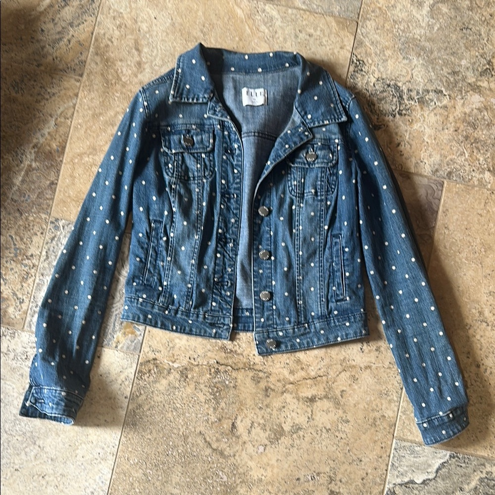 ELLE Polka Dot Denim Jacket XS
